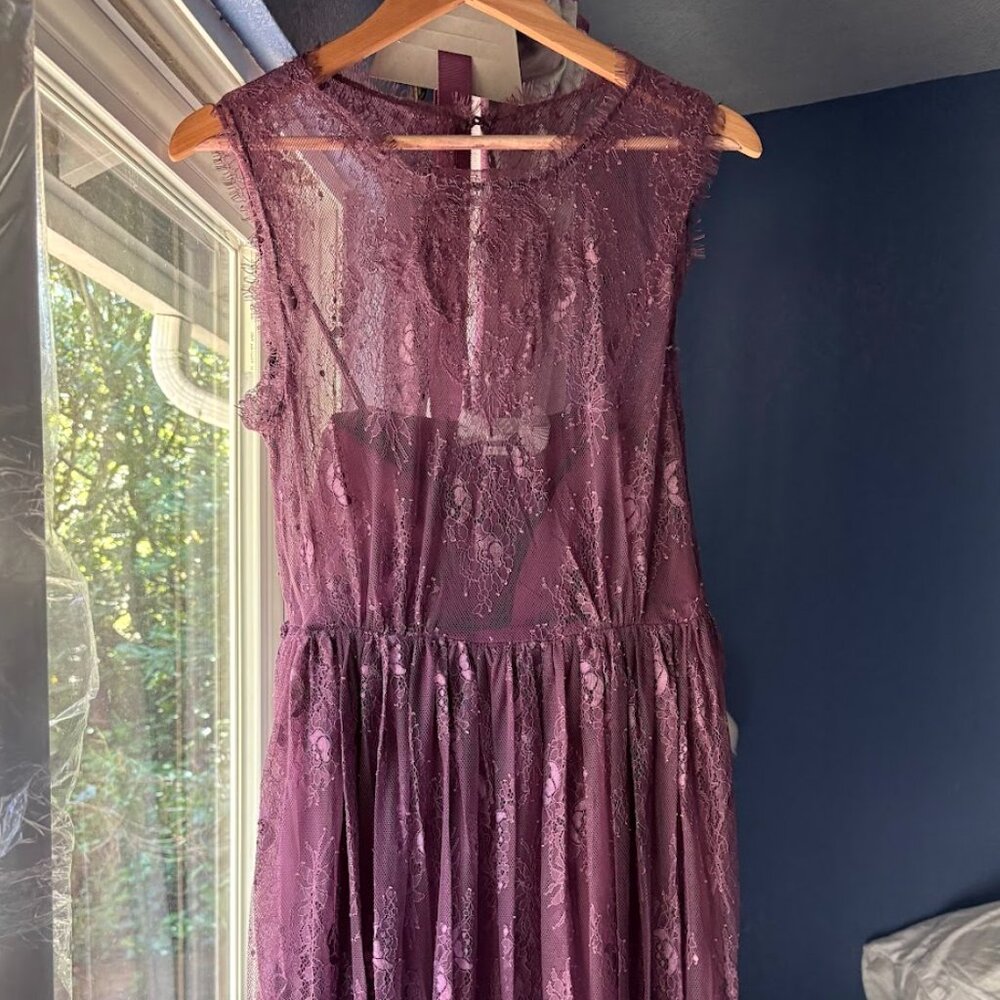BHLDN "Celia" Dress in Antique Orchid, size 10, violet bridesmaid dress